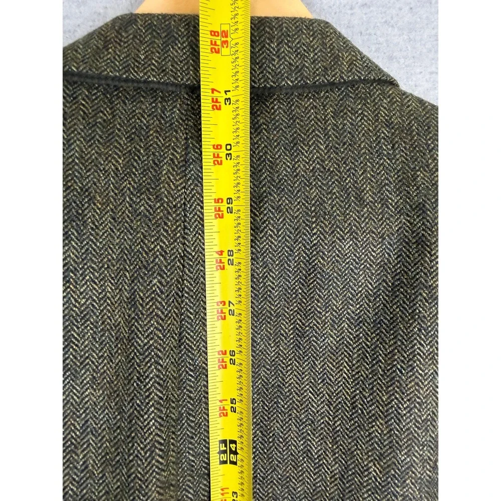 Jos. A. Bank Mens 50R Wool Herringbone Sport Coat Blazer Olive Green Brown 1603